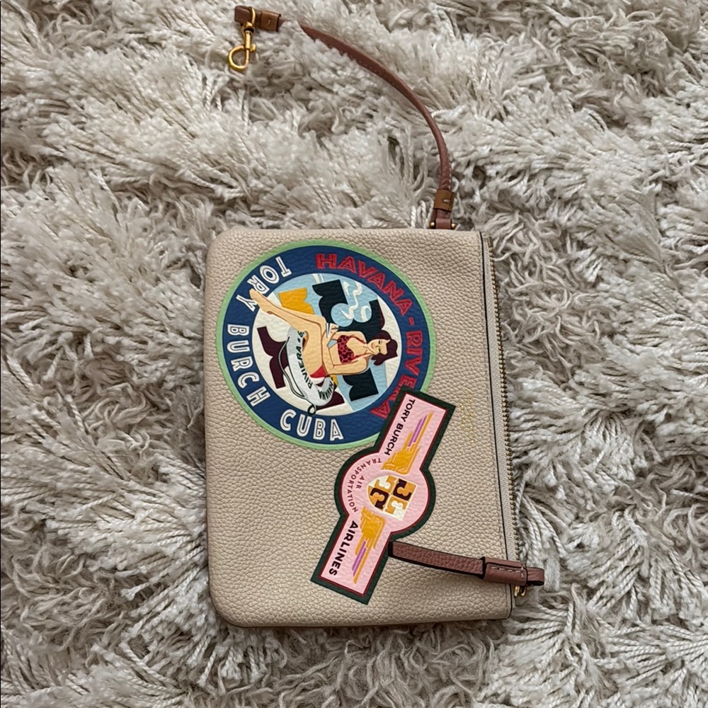 Tory Burch Cream Clutch with Colorful Accents - Picture 3 of 3